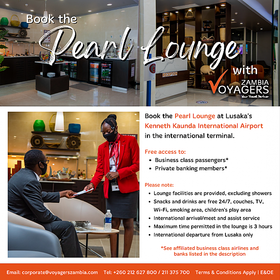 Book Lusaka airport's Pearl Lounge with us!